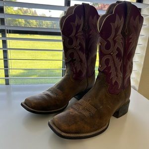 Ariat | Womens Tombstone Square Toe Western Cowboy Boot Vintage Bomber